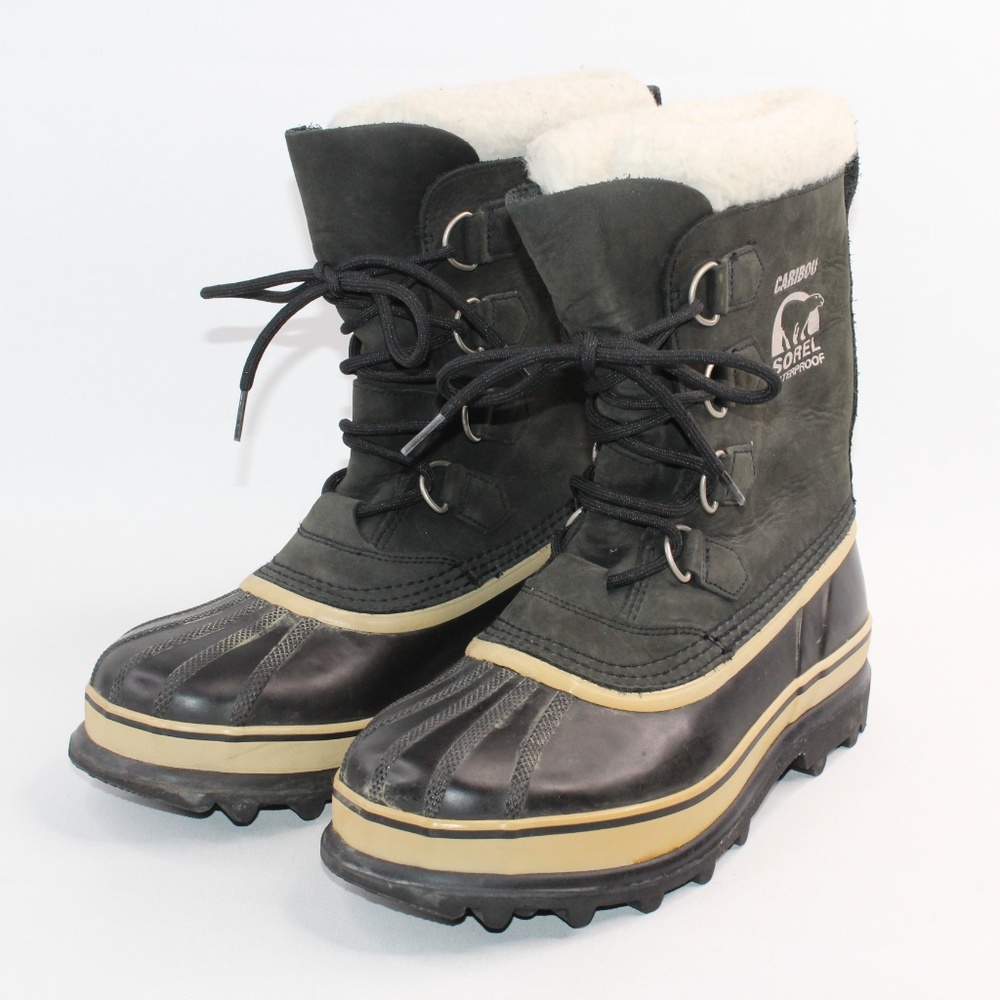 Sorel Gray Suede Waterproof Caribou Snow Duck Boot #136 - Picture 2 of 8